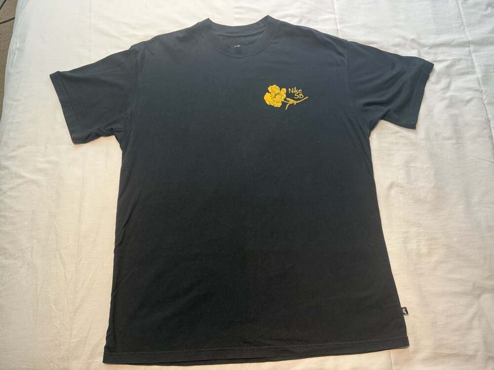 Nike SB Flower T-Shirt Black Loose Fit Size L